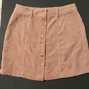Pink Corduroy Skirt